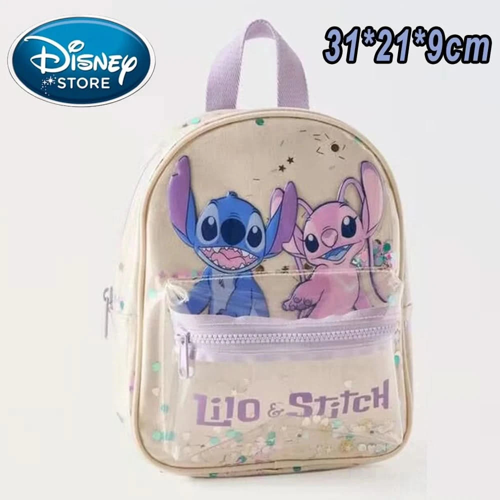 New Disney Plush Backpack Ins Japanese Blue Stitch Funny Cartoon Large-Capacity Student Backpack Kindergarten Bag Child Gift - M & M Global