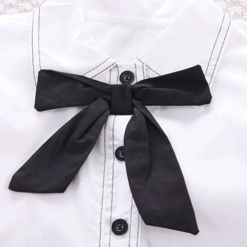 Girls Summer Casual Set Summer Vacation Bow Top + Shorts 2 Piece Set Children Clothes Girl - M & M Global