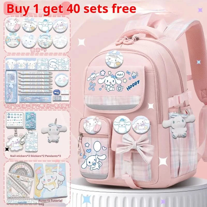 Sanrio Cinnamon Dog cute fashion print school bag for primary school students, stylish children's back-to-school backpack - M & M Global