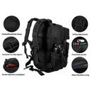 LHI 45L/35L/25L Tactical Backpack for Men and Women Waterproof Athlete Gym Outdoor Bag Travel Hiking Rucksack with Bottle Holder - M & M Global