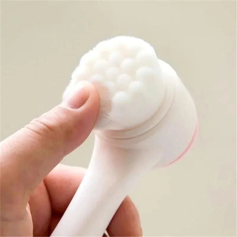 3D Bilateral Silicone Facial Cleanser Manual Massage Facial Brush Soft Bristles Silicone Double-Sided Face Brush Cleaning Tools - M & M Global