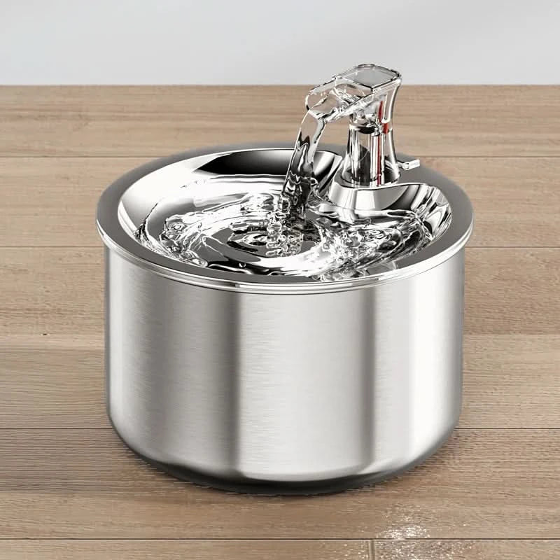 2L fully stainless steel pet water dispenser Automatic cat water fountain with optional sensor  and heater