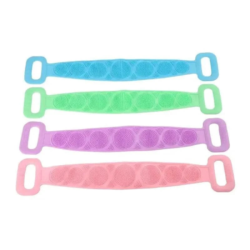 Body Sponge Silicone Brushes Bath Towels Scrubber Rubbing Back Peeling Massage Shower Belt Extended Skin Clean Brushes - M & M Global