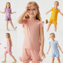 2024 Summer Hot selling Little Girl Daily Casual Clothing Minimalist Little Girl Polyester Set Cool Sleeveless Shorts Set Girl - M & M Global