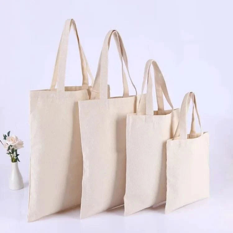 5 PCS Large Capacity Canvas Tote Shoulder Bag Fabric Cotton Cloth Reusable Shopping Bag Eco Tote Bag Casual Beach HandBag Daily - M & M Global