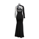 Spring Fall Longuette Long-sleeved Elastic Force Single Sleeve Slim Long Women's Dress