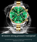 OLEVS 2870 Men's Watches Moon Phase Steel Calendar Chronograph Original Quartz Watch Big Rota Dial Luxury Sports Wristwatches