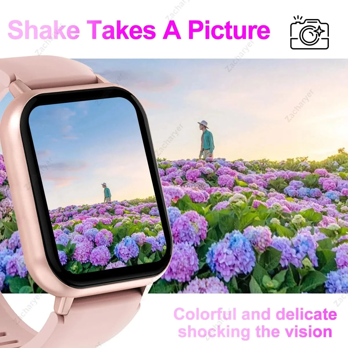 Hot Smart watch, multi-sport mode, call reminder, message reminder, custom wallpaper, compatible with iPhone/Android