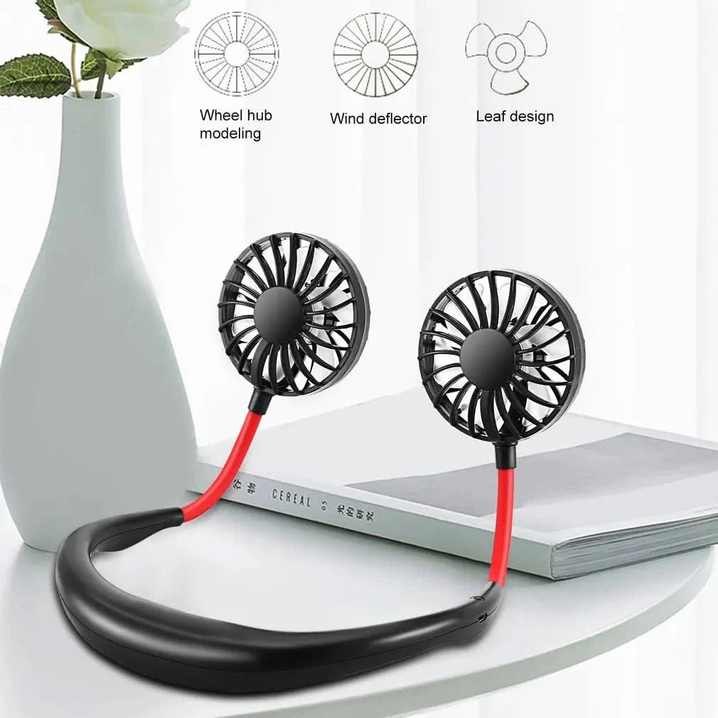 USB Charging Lazy Neck Fan Rechargeable Practical Wearable Sports Fan Convenient Outdoor Indoor Portable Fan - M & M Global