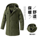 Men Long Parka Fashion Brand Casual Winter Windbreaker Jacket with Hood Coats Fashion Clothing Men All-match Thicken Warm Parkas