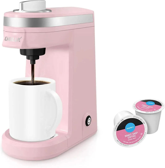 Mini Coffee Maker for K Capsule, Single Serve Coffee Maker for One Cup Americano, Lightweight Pod Coffee Machine, Dusty Rose - M & M Global
