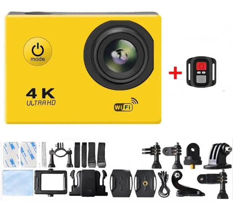 Action Camera 4K WiFi 2.0-inch Screen Waterproof 170D Underwater sports video cameras for motorcycle helmet Outdoor Sport Cam - M & M Global