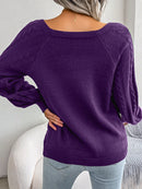 Women Casual Square Collar Buttons Long Sleeve Knitted Pullover Sweaters for Autumn Winter 2026