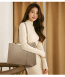Solid Color Luxury Handbag Women Bags Designer HIgh Quality Leather Shoulder Bags for Women 2024 High Capacity Shopping Tote Bag - M & M Global