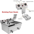 Commercial Deep Fryer 23.26Qt/22L Stainless Steel Electric Fryers with 2 Basket and Professional Heating Element, 110V Oil Consu - M & M Global