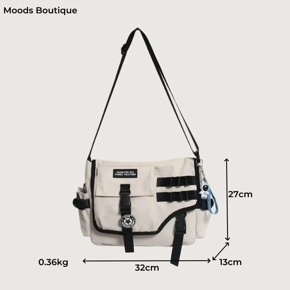 Unisex Nylon Fabric Messenger Bags Multi Pockets Large Capacity Shoulder Shopper Tote Bag Student School Satchels Female Handbag - M & M Global