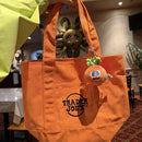 Trader Joe's 2-Pack Reusable Tote Bags - Orange & Purple Canvas Shopping Bags, Durable Grocery Tote for Farmers Market