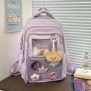 Japanese Style Kawaii Backpack Girls Transparent Ita Bag Women Large Capacity Backpack Fashion School Bag for College Student JK - M & M Global