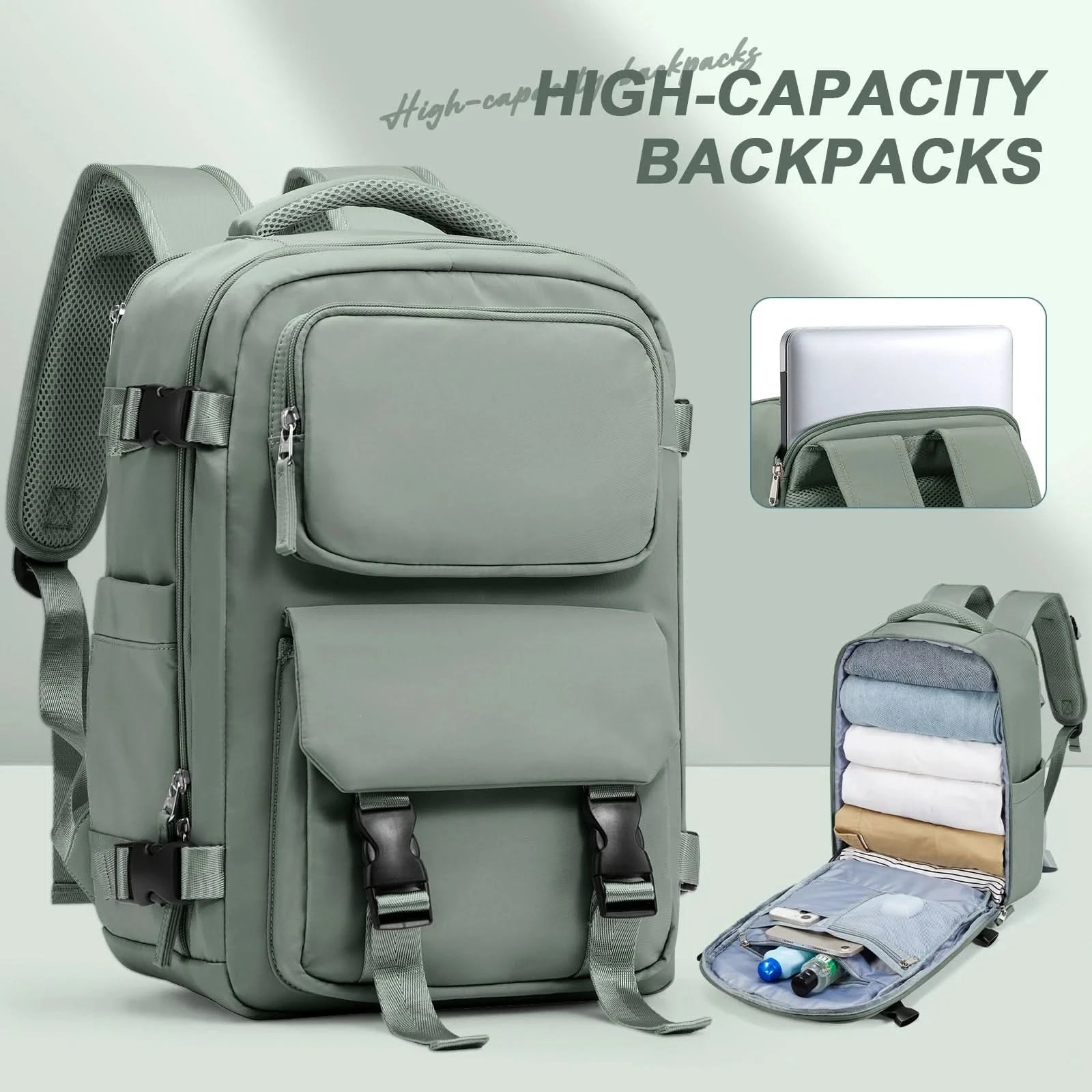 Travel Bakcpack for Women Reinforced Waterproof Notebook Backpack 45x36x20 Men Casual School Bakcpack Flight Cabin Bag 40x20x25 - M & M Global