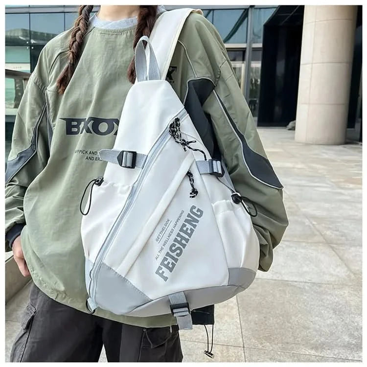 Techwear Style Outdoor Motorcycle Sport Single Shoulder Backpack Unisex Hip Hop Multifunction Chest Bag Tactical Crossbody Bag - M & M Global