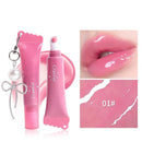 New Hydrating Mirror Lip Gloss Moisturizing Shiny Lipstick with Bow Keychain Lip Makeup Beauty Cosmetics