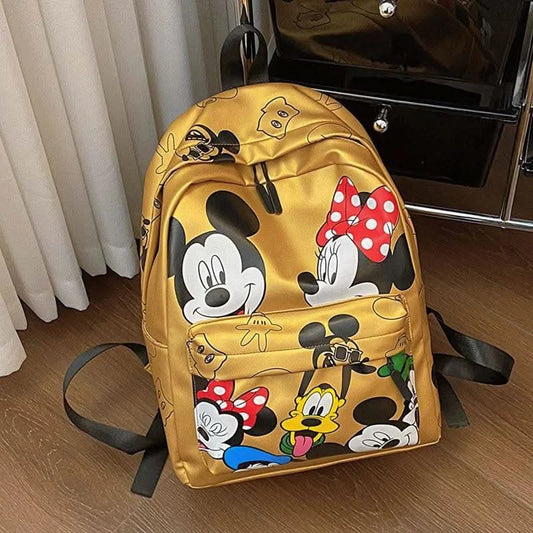 Disney Mickey PU Leather Backpack New Cute Cartoon Laptop Bag Minnie Mouse Large Capacity School Bag for Women Fashion Tote Bag - M & M Global