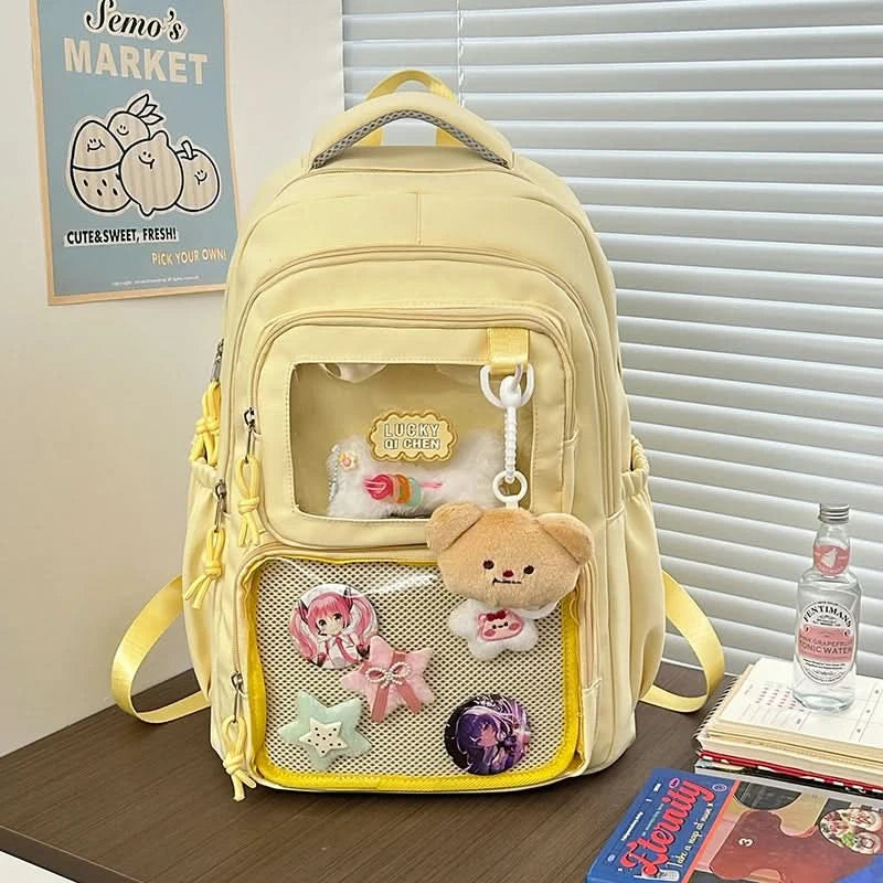 Japanese Style Kawaii Backpack Girls Transparent Ita Bag Women Large Capacity Backpack Fashion School Bag for College Student JK - M & M Global