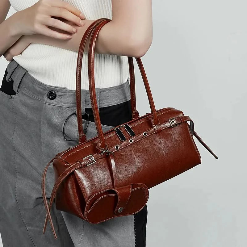 New Women's Rectangle Bag Luxury Designer Shoulder Bags High Quality Cowhide Handbags Fashion Women Baguette Bag 3086 - M & M Global