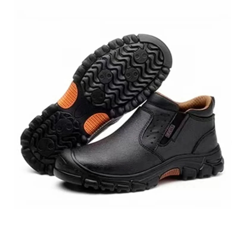 Mens Work Boots Composite Toe Safety Footwear Metatarsal Guard Puncture-Proof Construction Work Shoes Anti-Slip Rubber Outsole