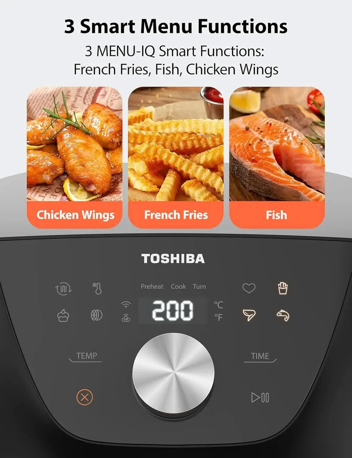 5.5QT Air Fryer with Heat-Q Technology, Quick and Easy Meals, 8 Preset Menus and Menu-IQ Function, 1-Degree Fahrenheit Precision - M & M Global