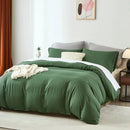 Green bedding set on a bed in a bedroom with white walls and a lamp.
Microfiber Bedding Set, Queen Comforter Set, Lightweight Comforter, Pinch Pleat Bedding, Quilted Comforter, Solid Color Bedding, Soft Bedding Set, Elegant Bedding, All Season Comforter, Brushed Microfiber, Modern Bedroom Decor, Gift Bedding Set, Fade Resistant Bedding, Cozy Bedding Set, Hotel Style Bedding, Bedroom Essentials, Bed Comforter with Pillowcases, Non-Toxic Bedding, Machine Washable Bedding, Minimalist Bedding
