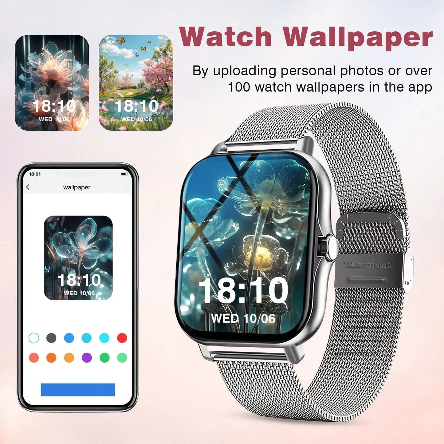 Smartwatch, phone answering/calling, multi-sport mode, message reminder view, suitable for men/women