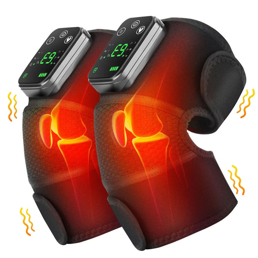 Thermal Knee Massager 3 in 1 Shoulder Knee Elbow Heating Massage Support Brace Rechargeable Vibration Pad Arthritis Muscle Relax - M & M Global