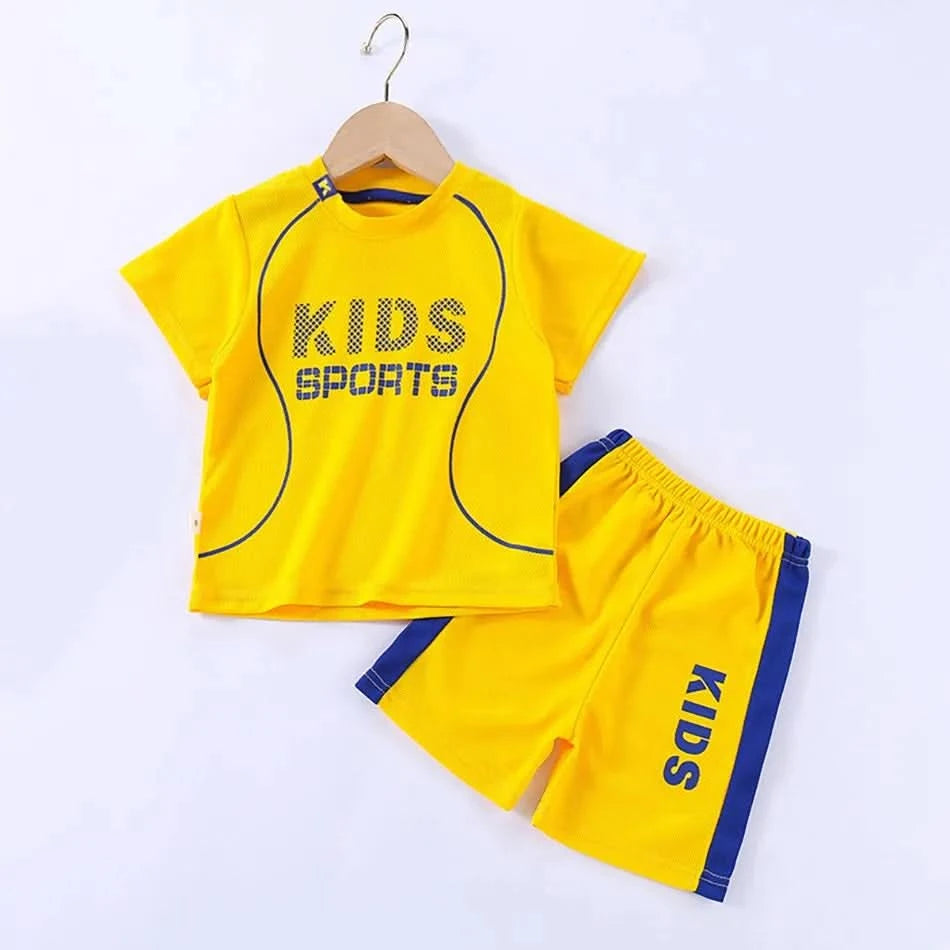 Children Summer Short Sleeve Football Basketball Suit Clothing Set Boy Girl Jersey Quick Drying Breathable Kids Sports Wear - M & M Global