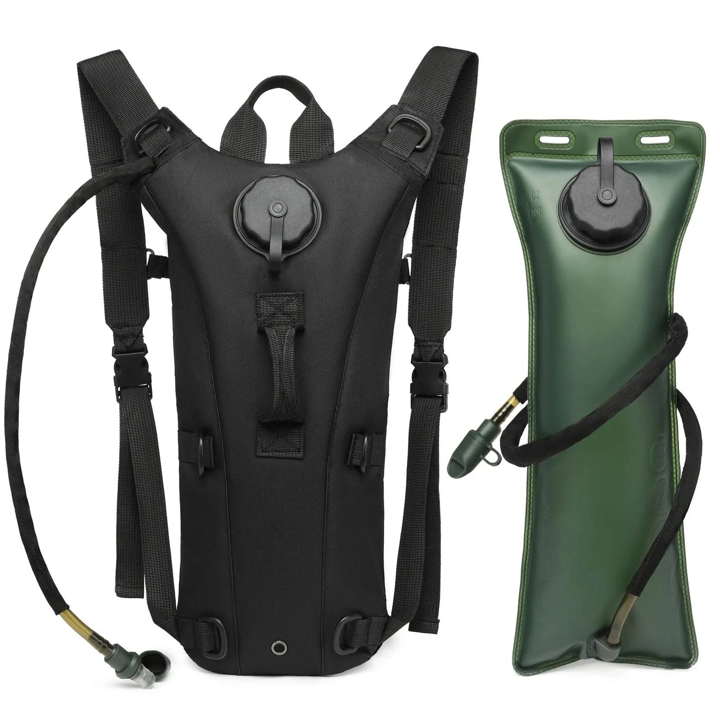 Tactical Water Hydration Pack - Military Class Camel Backpack with 3L Leakproof Water Bladder for Running, Jogging, Cycling - M & M Global