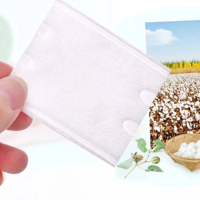 222pcs Double-sided White Rectangle Facial Cotton Pads for Make Up Comfortable Skin Cosmetic Makeup Tools - M & M Global