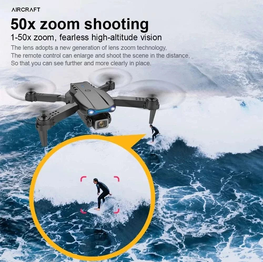E99Pro Drone HD Professional 4k drone Dual Camera WIFI fpv Aircraft Quadcopte Obstacle Avoidance Aerial Photography Drone - M & M Global