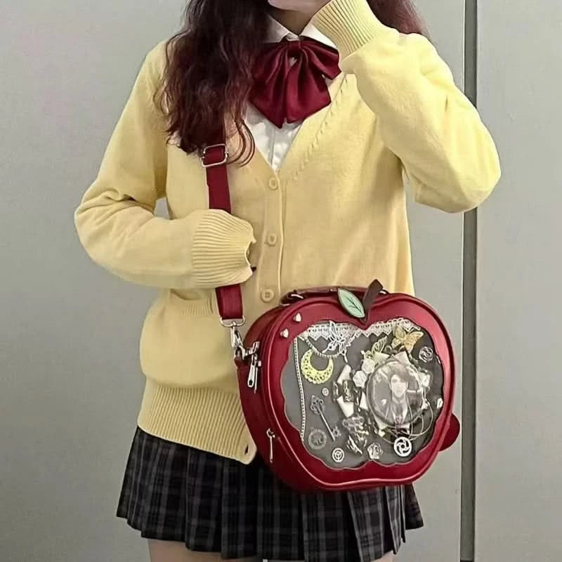 New Girl Harajuku Niche Design Apple Crossbody Bag Handbag Sweet Style Cute Ulzzang Ita Bag Y2K Backpack Preppy Style ItaBag - M & M Global