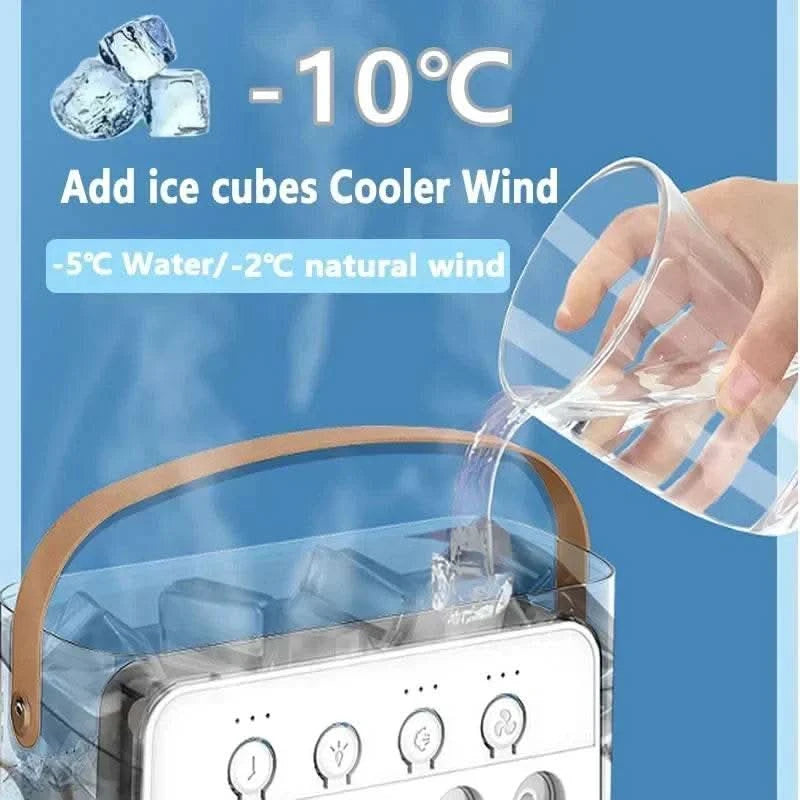 2025 New Three In One Household Air Conditioner Small Air Cooler Portable Smallfan Household Night Humidifier LED Nightlight Fan - M & M Global