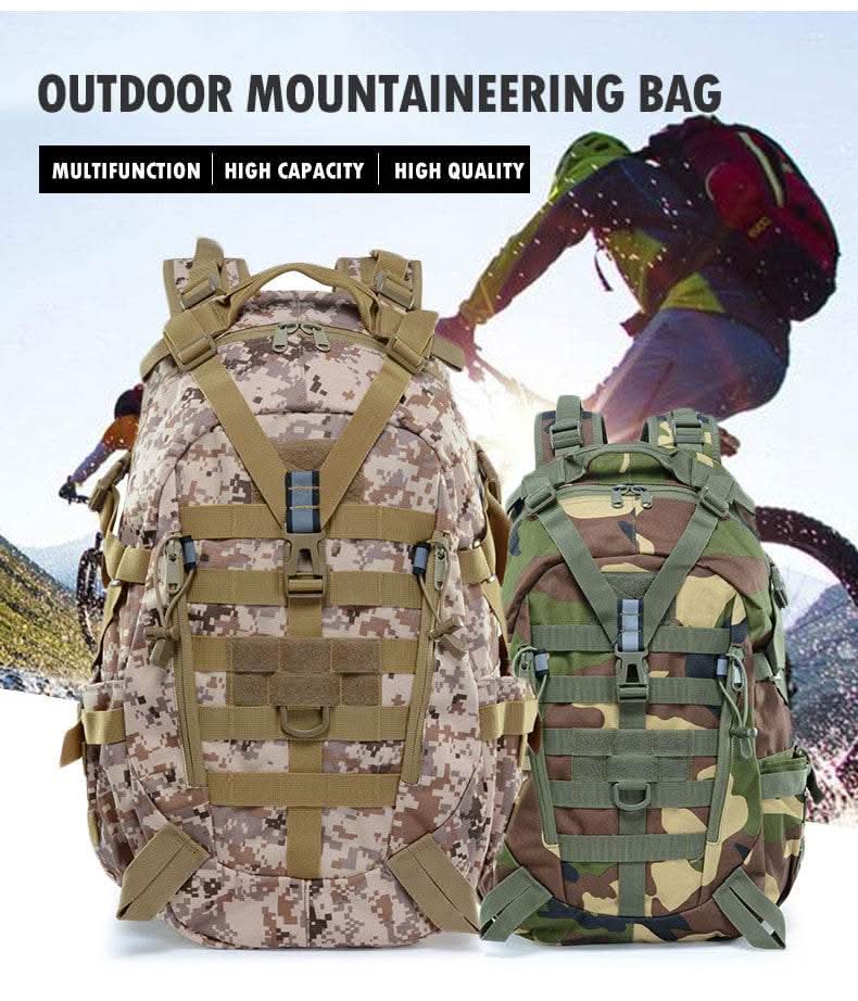 40L Tactical Backpack for Men Camping Hiking Backpacks Reflective Outdoor Travel Bags Survival Molle Climbing Rucksack Bag - M & M Global
