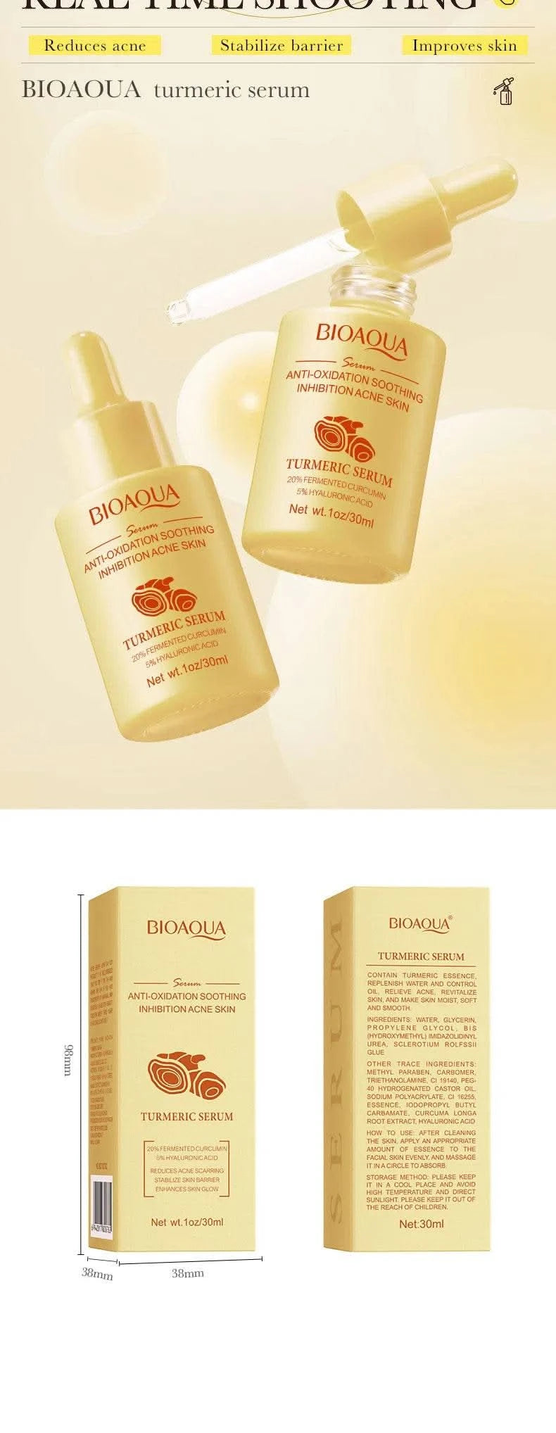 BIOAQUA Vitamin C Retinol Hyaluronic Acid Serum Moisturizing Brightening Hydrating Firming Facial Essence Beauty Face Skin Care - M & M Global