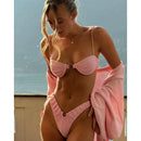 Solid Micro Bikinis Sexy Women Swimsuits Female Swimwear 2024 Bikini Set Bathing Suit Swimming Suits Beachwear Solid Biquini - M & M Global