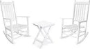 Outdoor Rocking Chair Set, Wood Porch Rocker, 2 Wooden Rocking Chair With Outdoor Side Table, Perfect for Indoor or Outdoor, All