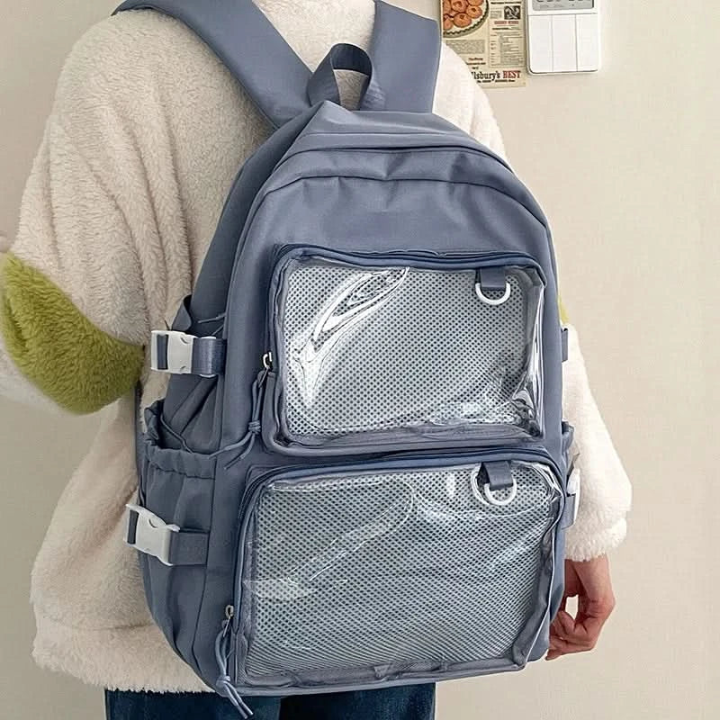 Japanese Style Transparent Ita Bag for Girls Comic Cons Large Capacity Women Backpack Fashion School Bags for College Student JK - M & M Global