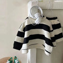 Baby Girl Boy Cotton Striped Clothes Set Hoodie and Shorts 2pcs Infant Toddler Child Tracksuit Spring Autumn Summer 1-7Y - M & M Global