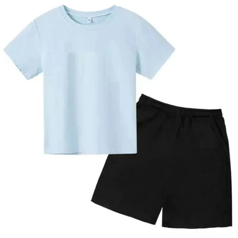 Hot Sales Summer Slam Dunk Master Pattern Print Children Short Sleeve T-shirt+Shorts 2pcs Set Kids Boy Girl Fashion Sportsuit - M & M Global