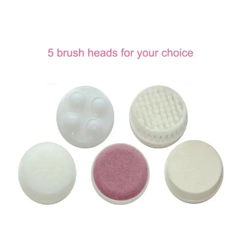 Electric Facial Cleaner 5 IN 1 Face Cleansing Brush Wash Machine Spa Skin Care Massager Blackhead Cleaning Facial Cleanser Tools - M & M Global