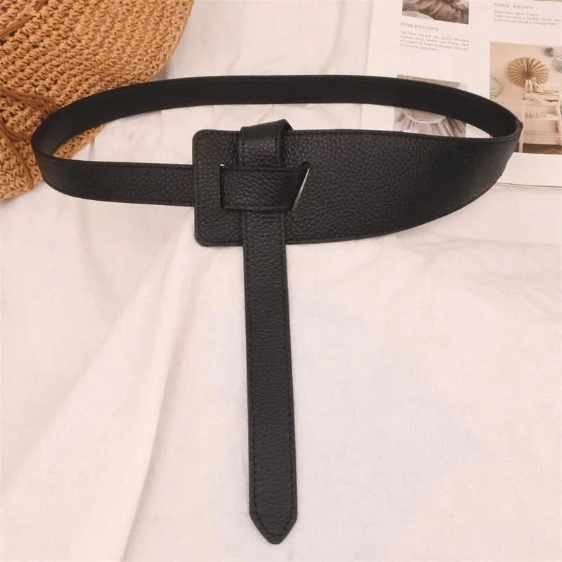 Knotted Belts for Women Belt Lady Waistband Soft Genuine Leather Suede Cowhide Waist Belt Straps Long Dress Coat Accessories - M & M Global
