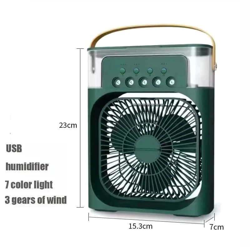New 3 In 1 Fan AIr Conditioner Household Small Air Cooler LED Night Light Portable Humidifier Air Adjustment Fan Office Home Fan - M & M Global