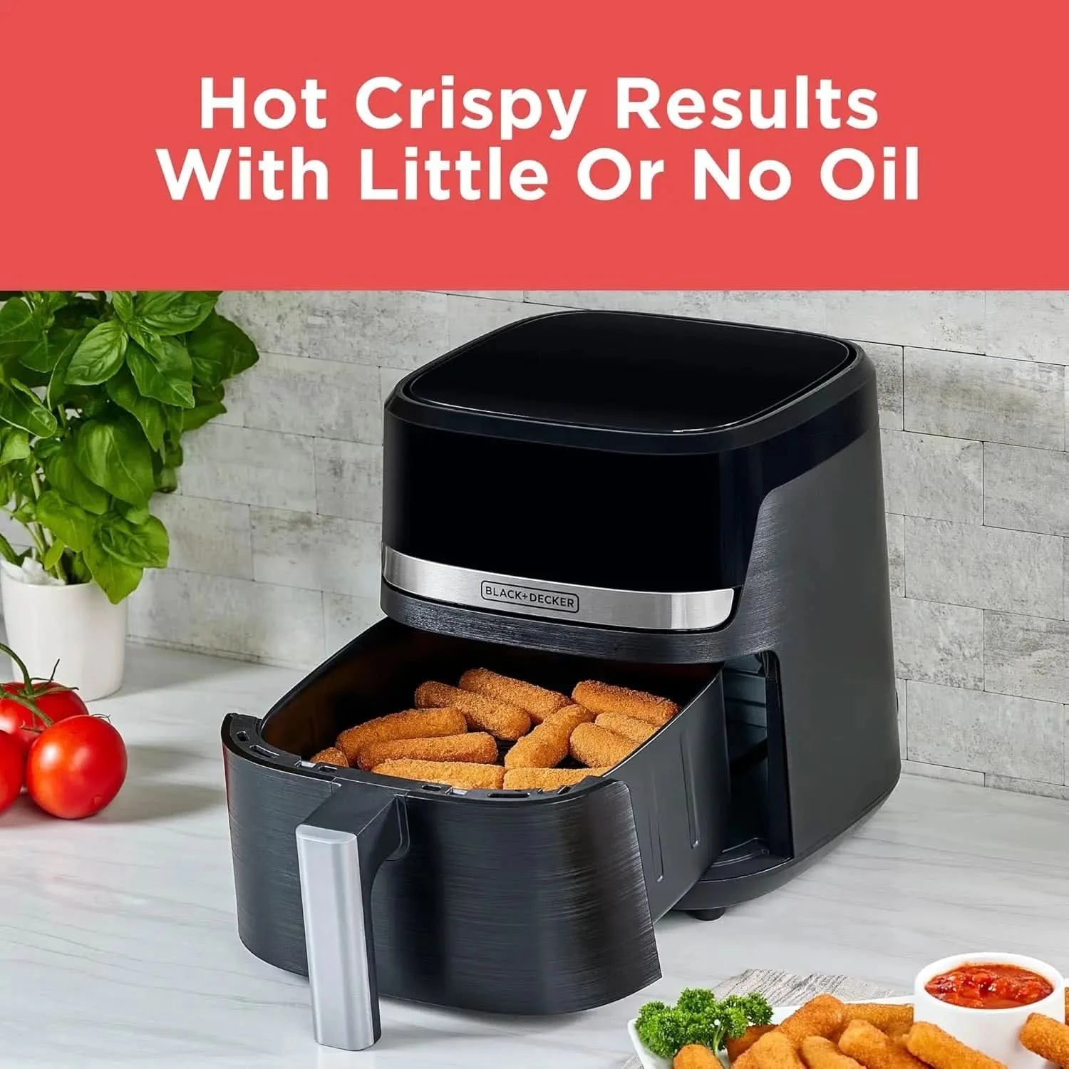Purifry 4QT Air Fryer, Crispy Deep Fried Taste without the Fat, Plus Bake, Dehydrate, and Keep Food Warm, Digital Touchscreen an - M & M Global